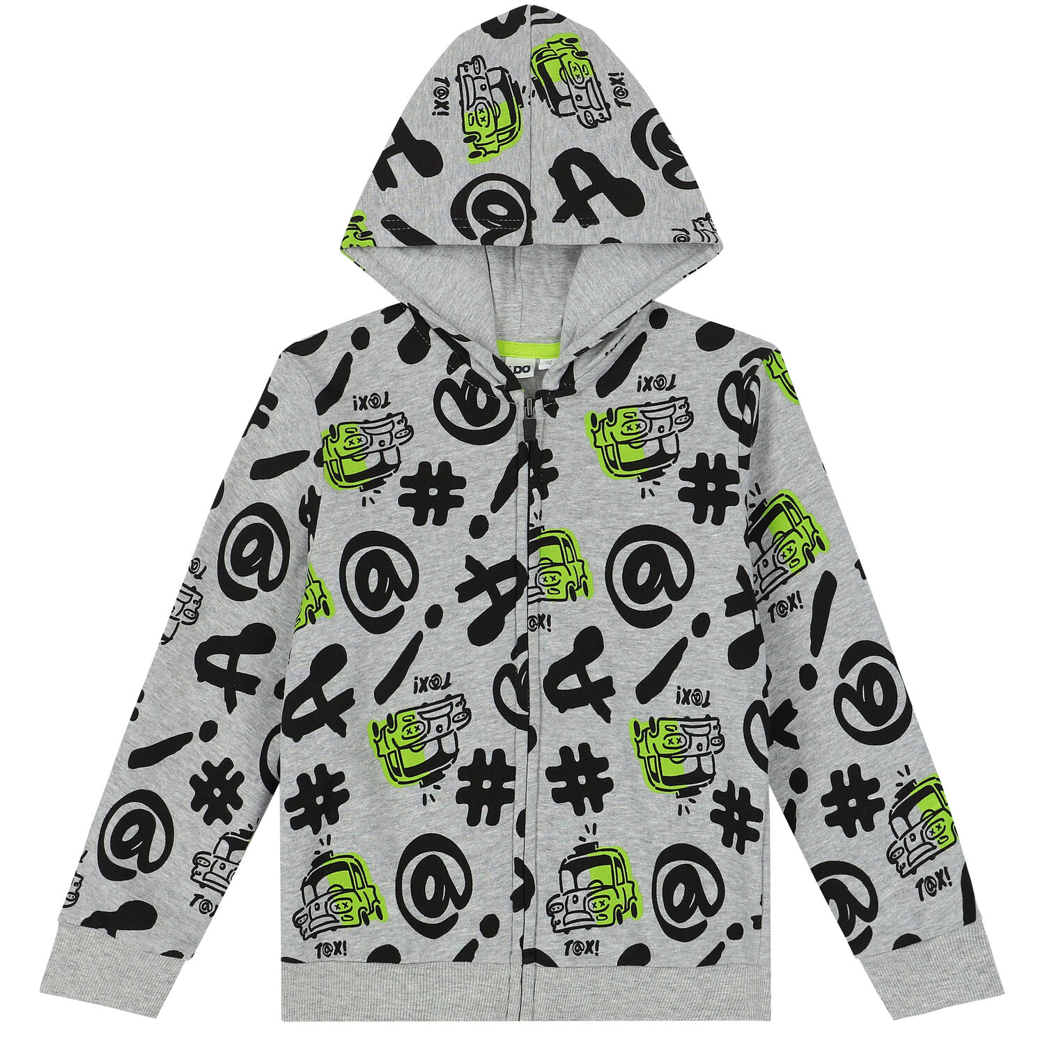 Boys Grey & Black Graphic Tracksuit, 1, hi-res