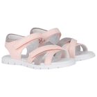 Girls Pink Logo Sandals, 1, hi-res