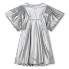Girls Mini-Me Metallic Silver Dress, 1, hi-res