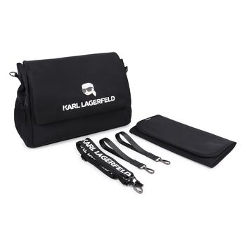 Black Ikonik Karl Logo Changing Bag