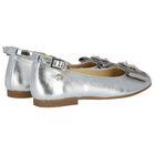 Girls Silver Ballerina Bow Shoes, 1, hi-res