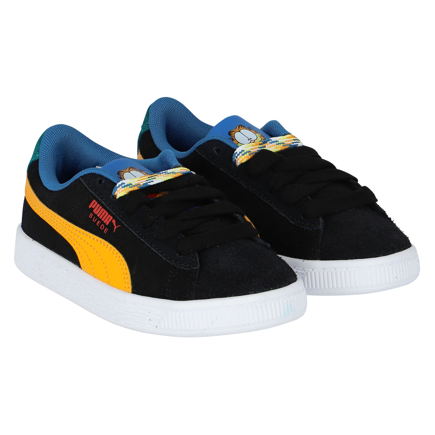 Boys Black Suede Garfield PS Trainers, 1, hi-res image number null
