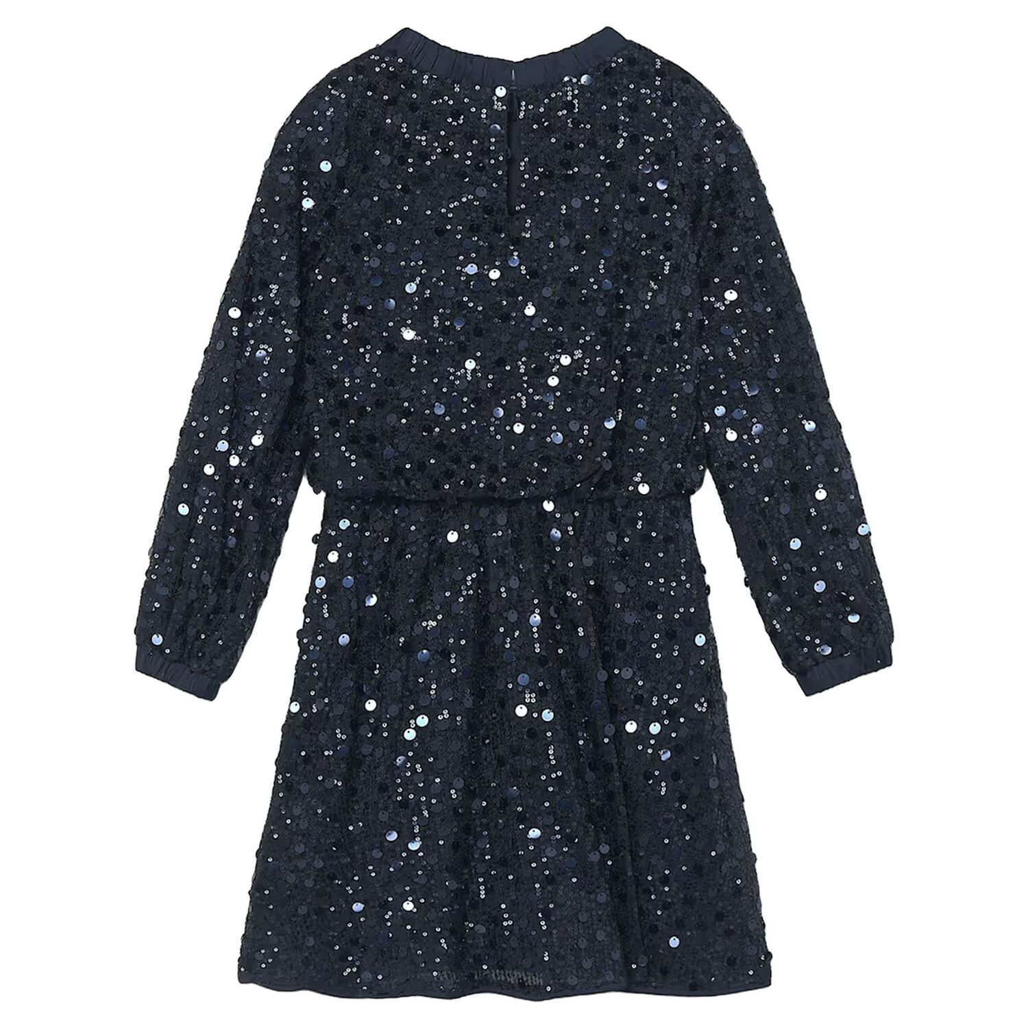 Girls Navy Blue Embellished Dress, 1, hi-res