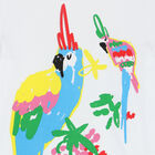 تيشيرت بطيعة طيور باللون الابيض للبنات, 1, hi-res