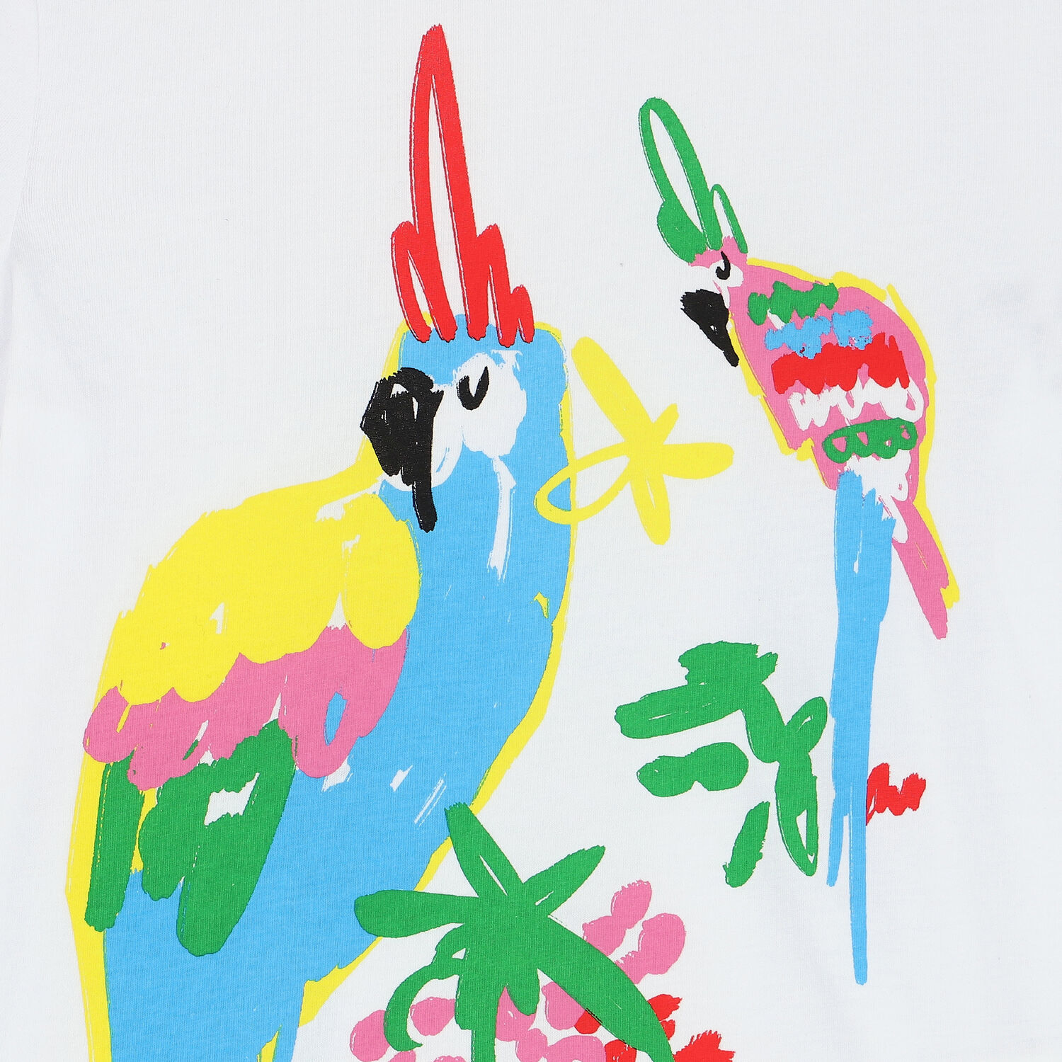 تيشيرت بطيعة طيور باللون الابيض للبنات, 1, hi-res image number null