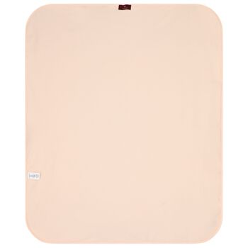 بطانيه للبنات بالشعار بشكل تيدى بير باللون الوردى و العاجى 