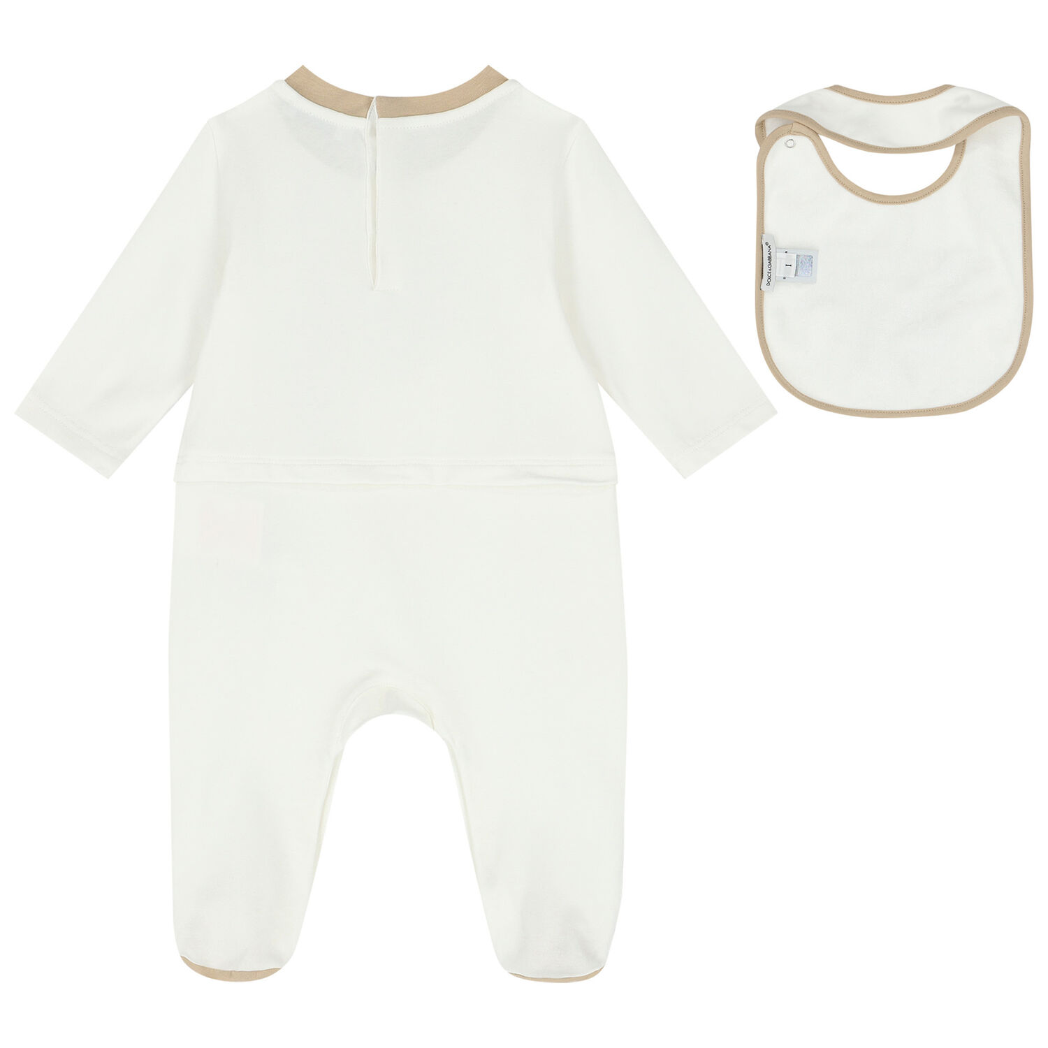 طقم أفرول بالشعار باللون الأبيض, 1, hi-res