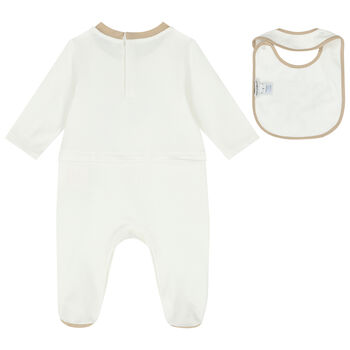 White Coin Logo Babygrow Gift Set