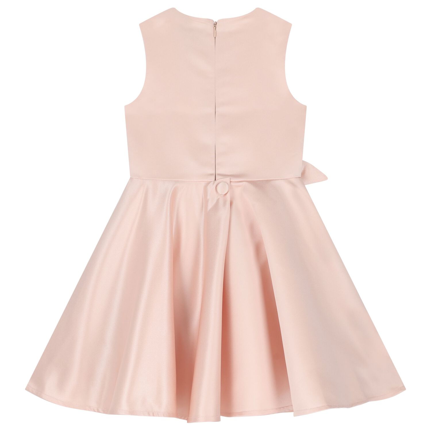 Girls Pink Satin Floral Dress, 1, hi-res image number null
