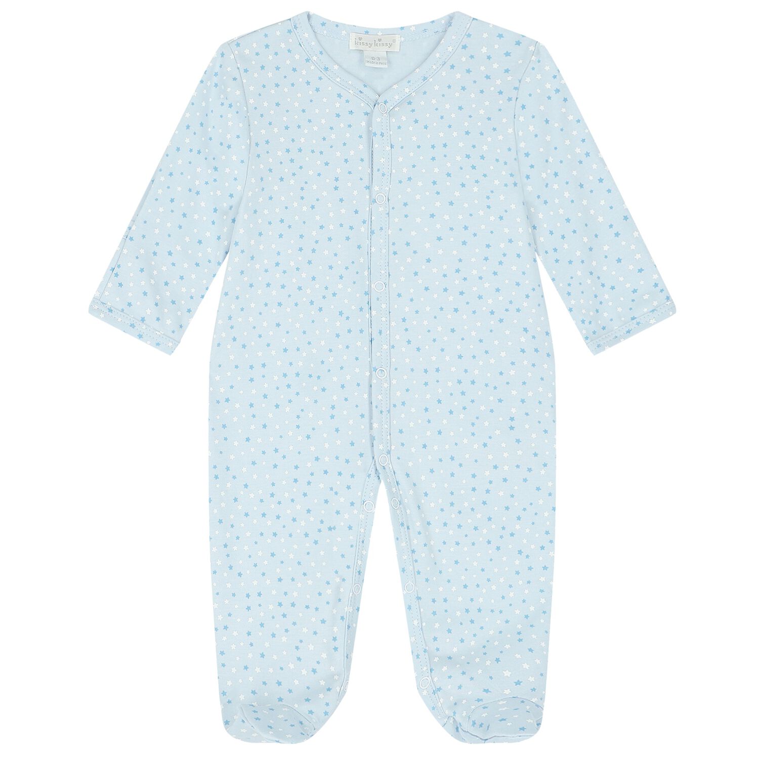 Baby Boys White & Blue Stars Babygrow, 2, hi-res