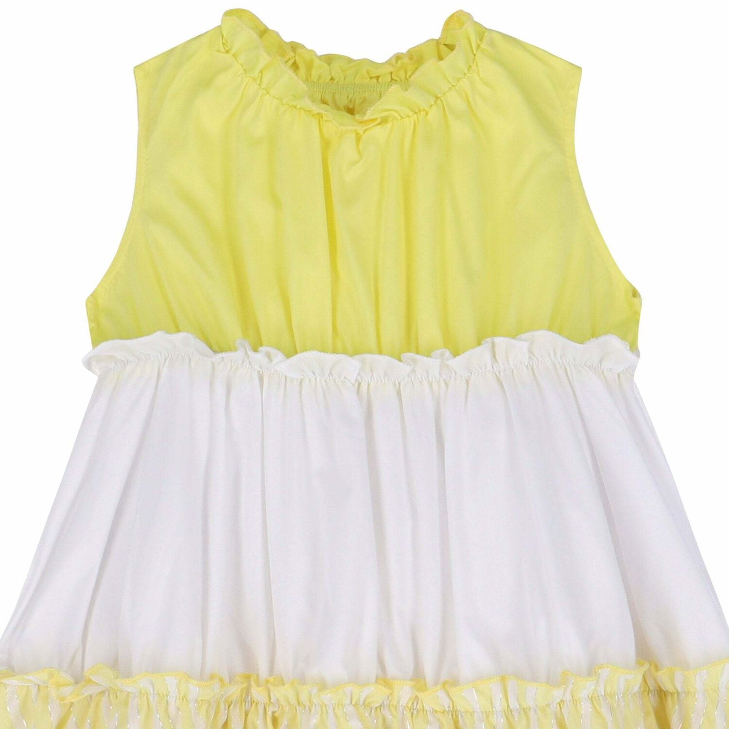Girls White & Yellow Dress, 1, hi-res