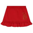Younger Girls Ivory & Red Teddy Bear Skirt Set, 1, hi-res