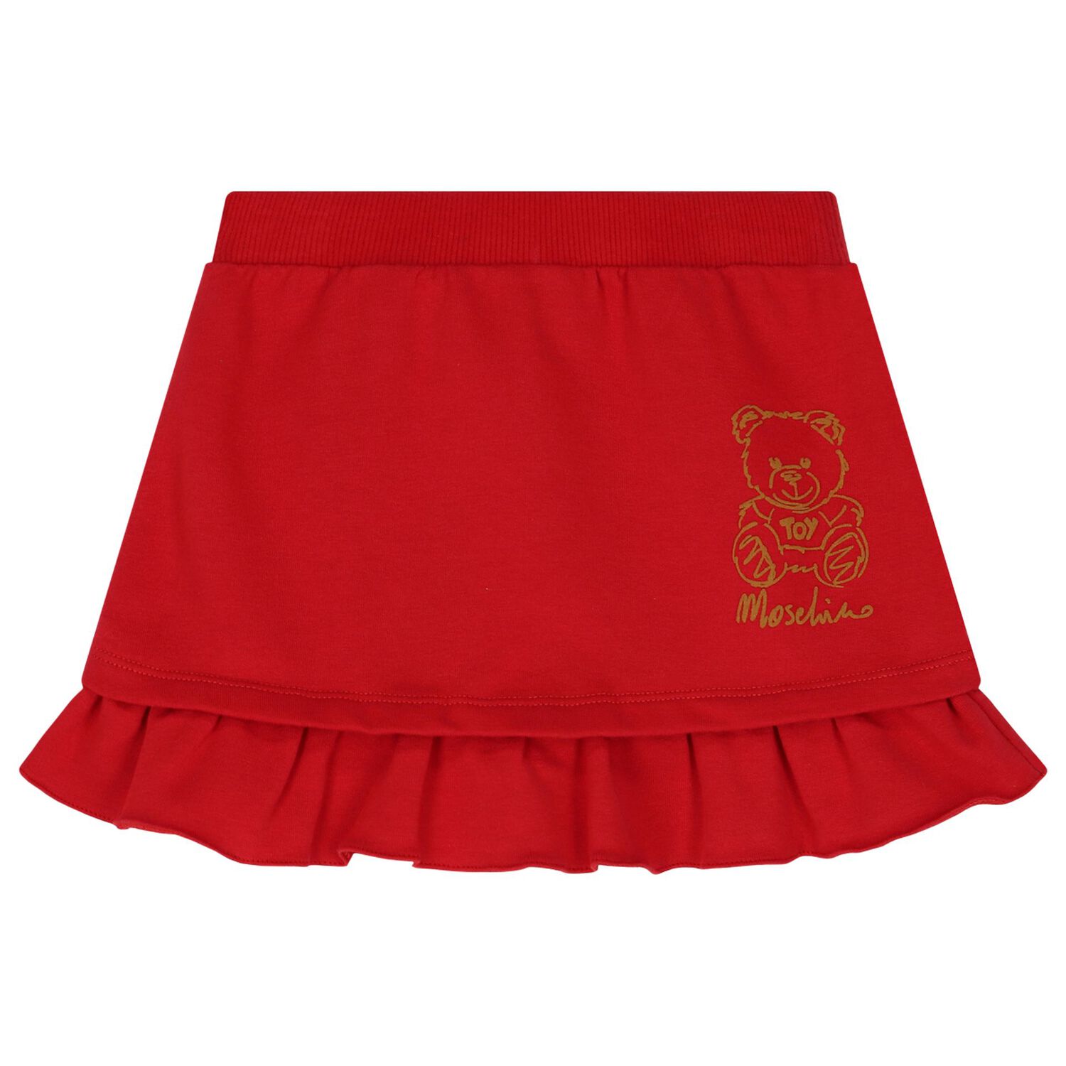Younger Girls Ivory & Red Teddy Bear Skirt Set, 1, hi-res
