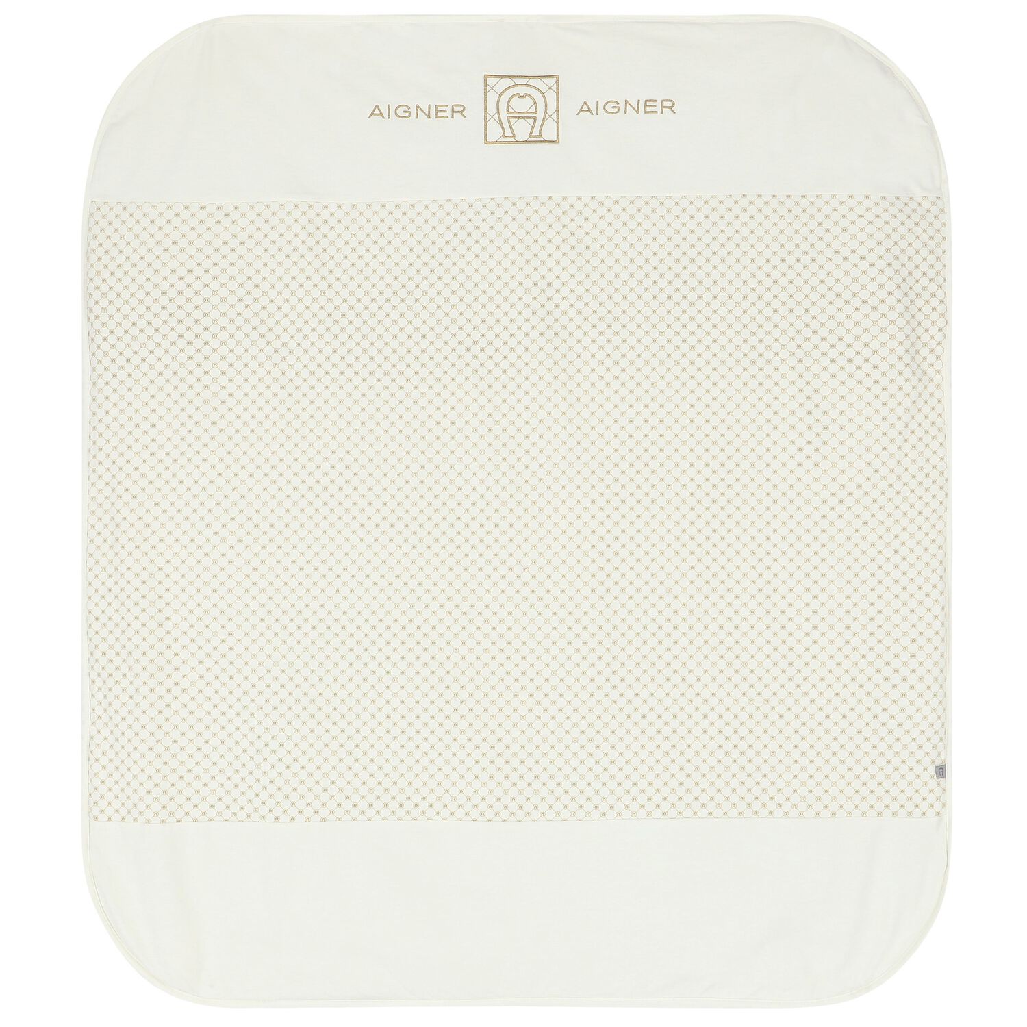 بطانية بالشعار باللون العاجي والذهبي, 1, hi-res