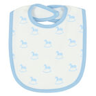 Baby Boys Ivory & Blue Horse Bib, 2, hi-res