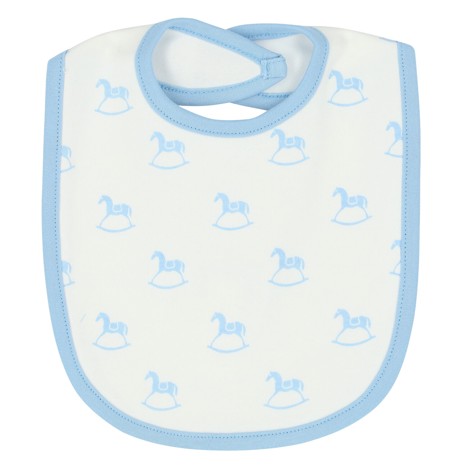 Baby Boys Ivory & Blue Horse Bib, 2, hi-res image number null