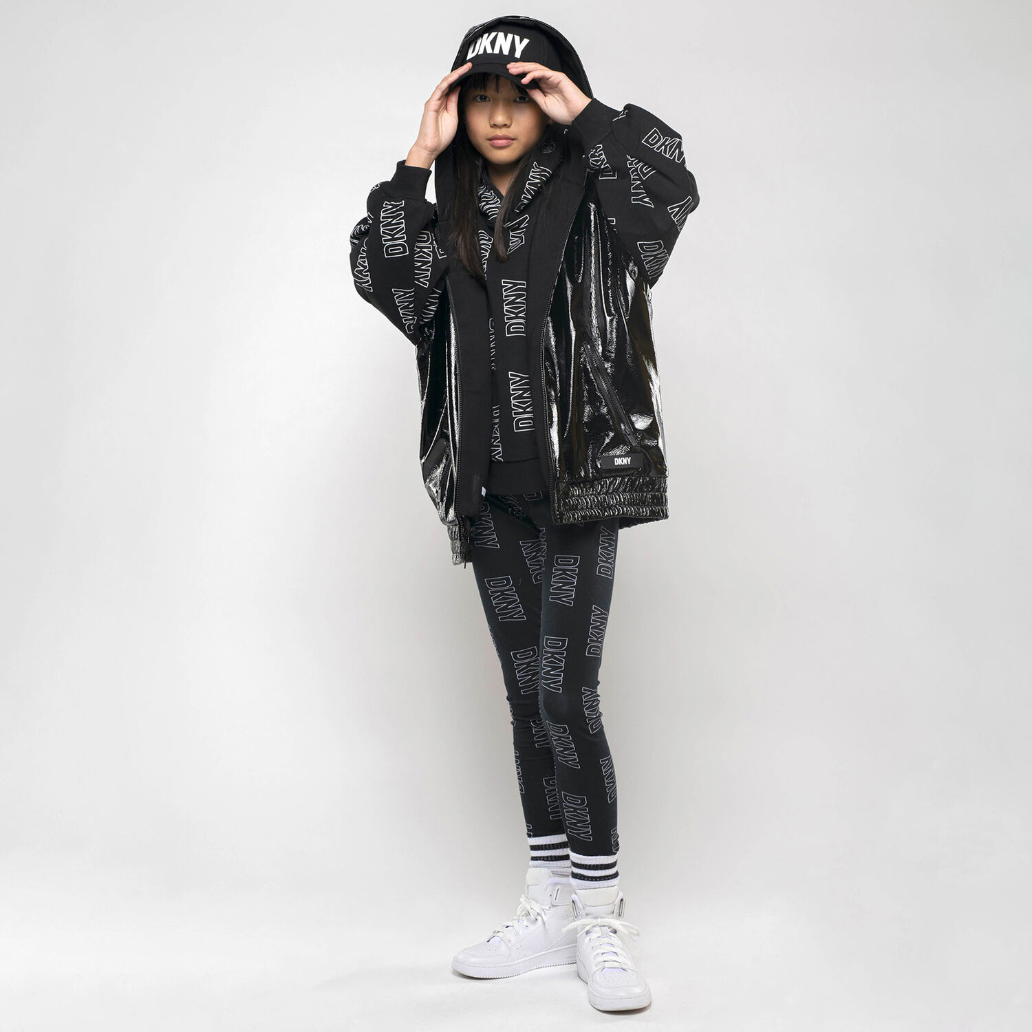 ليغينز بنات بالشعار باللون الاسود, 1, hi-res