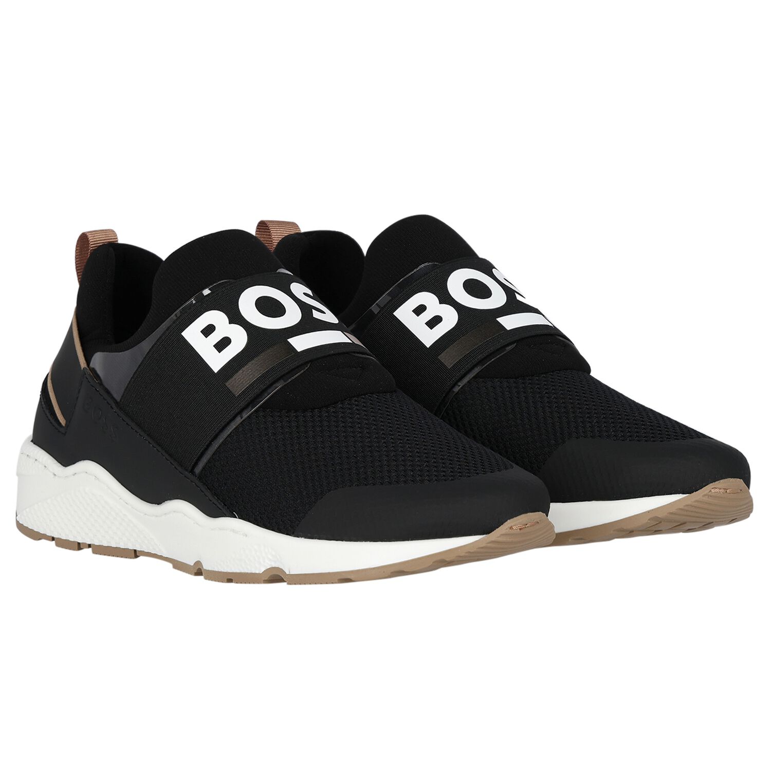 Boys Black Logo Trainers, 1, hi-res image number null