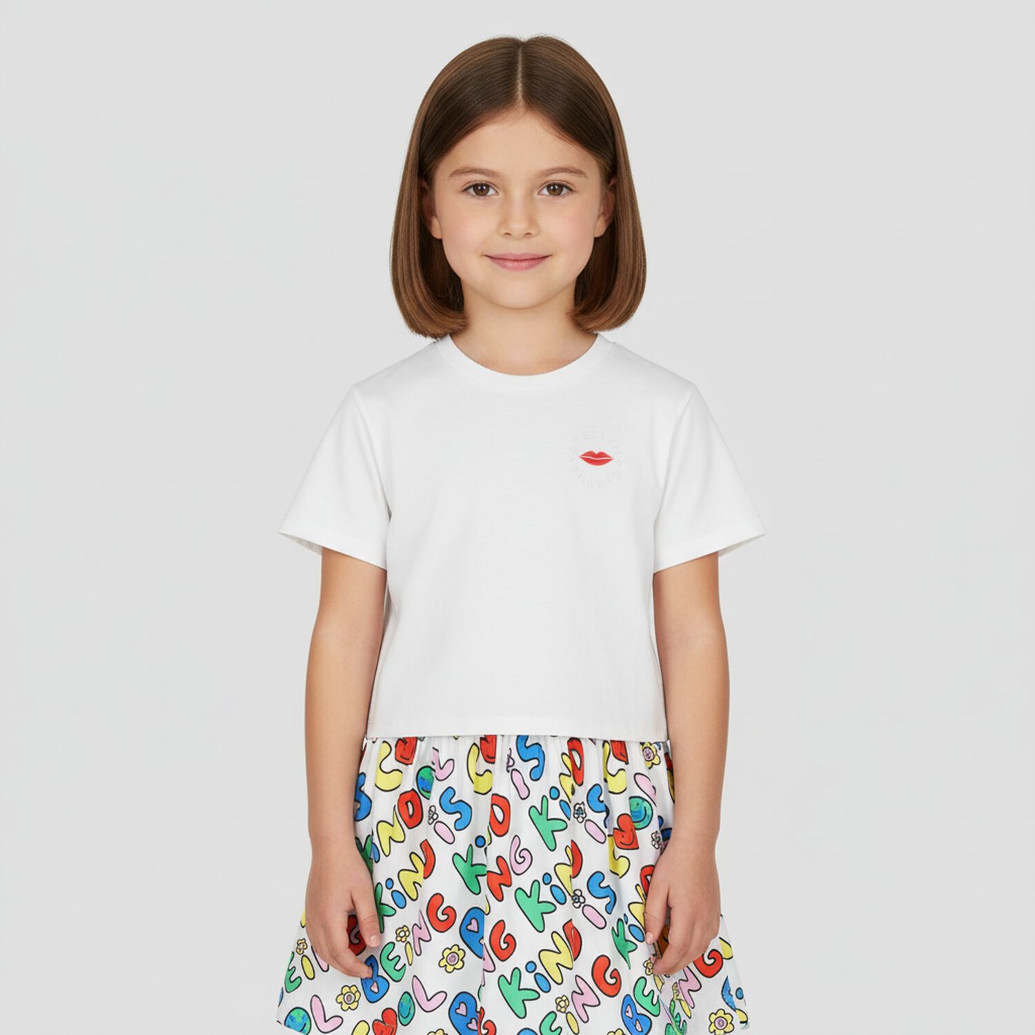 Girls White Logo T-Shirt, 1, hi-res image number null