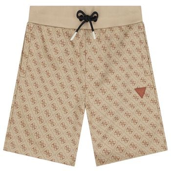Boys Beige Logo Shorts
