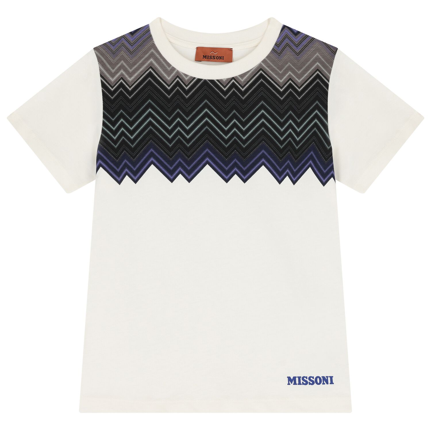 Boys Ivory Zig Zag Logo T-Shirt        , 1, hi-res