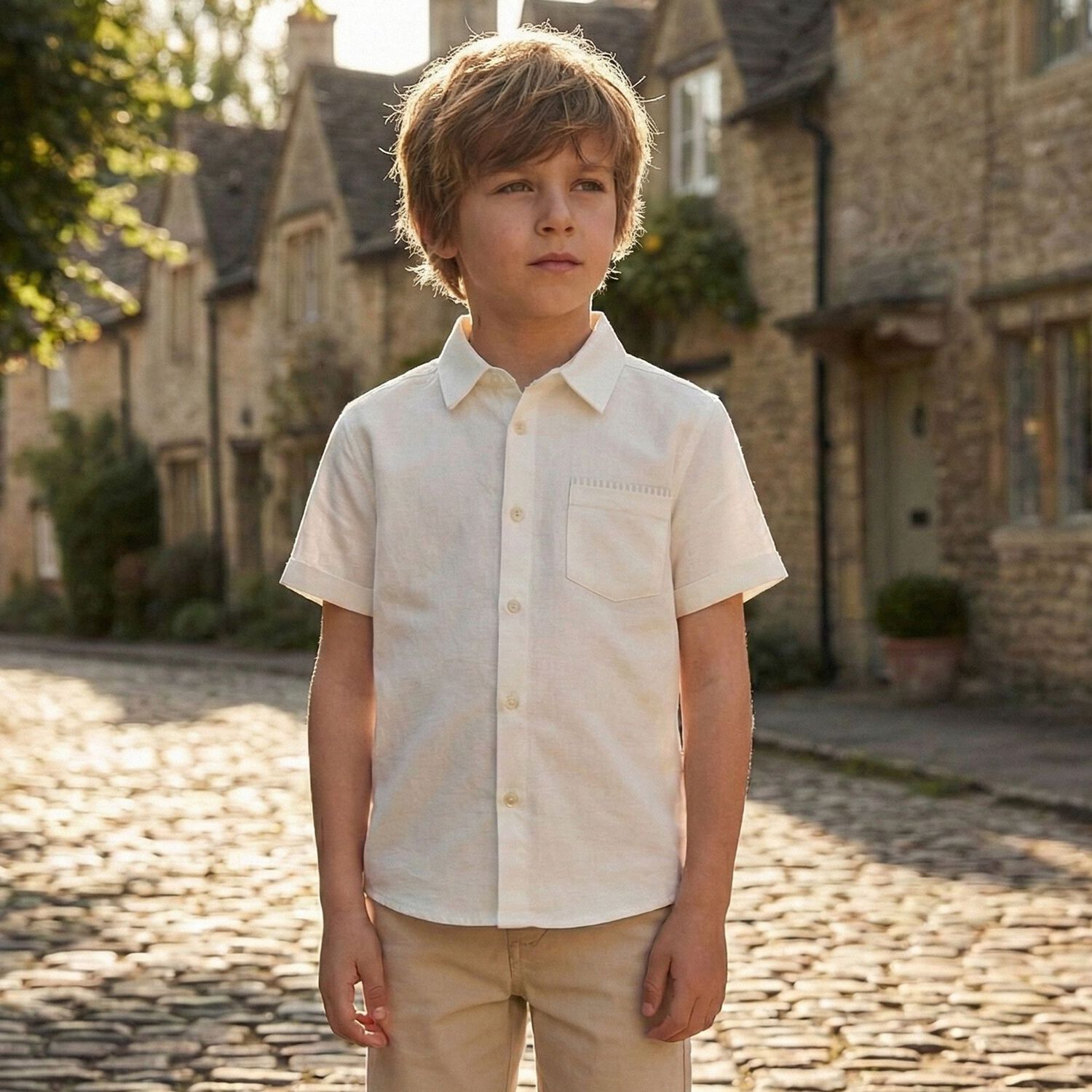 Boys Ivory Shirt, 1, hi-res