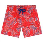 Boys Red Octopus Swim Shorts, 1, hi-res