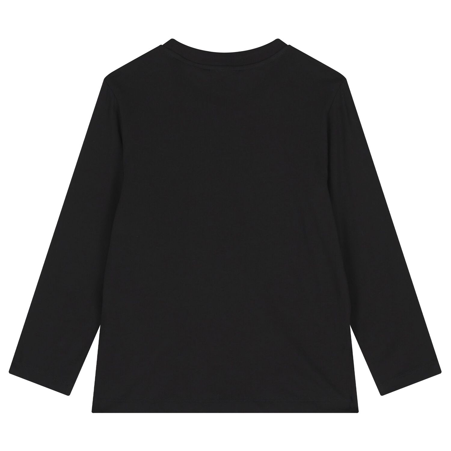 Boys Black Logo Long Sleeve Top, 3, hi-res