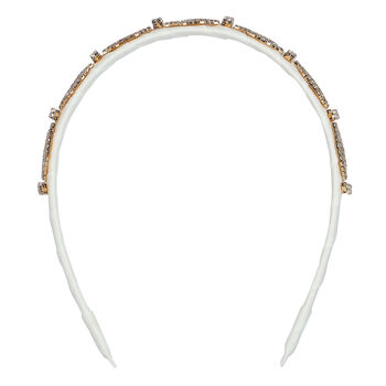 Girls White Embellished Hairband