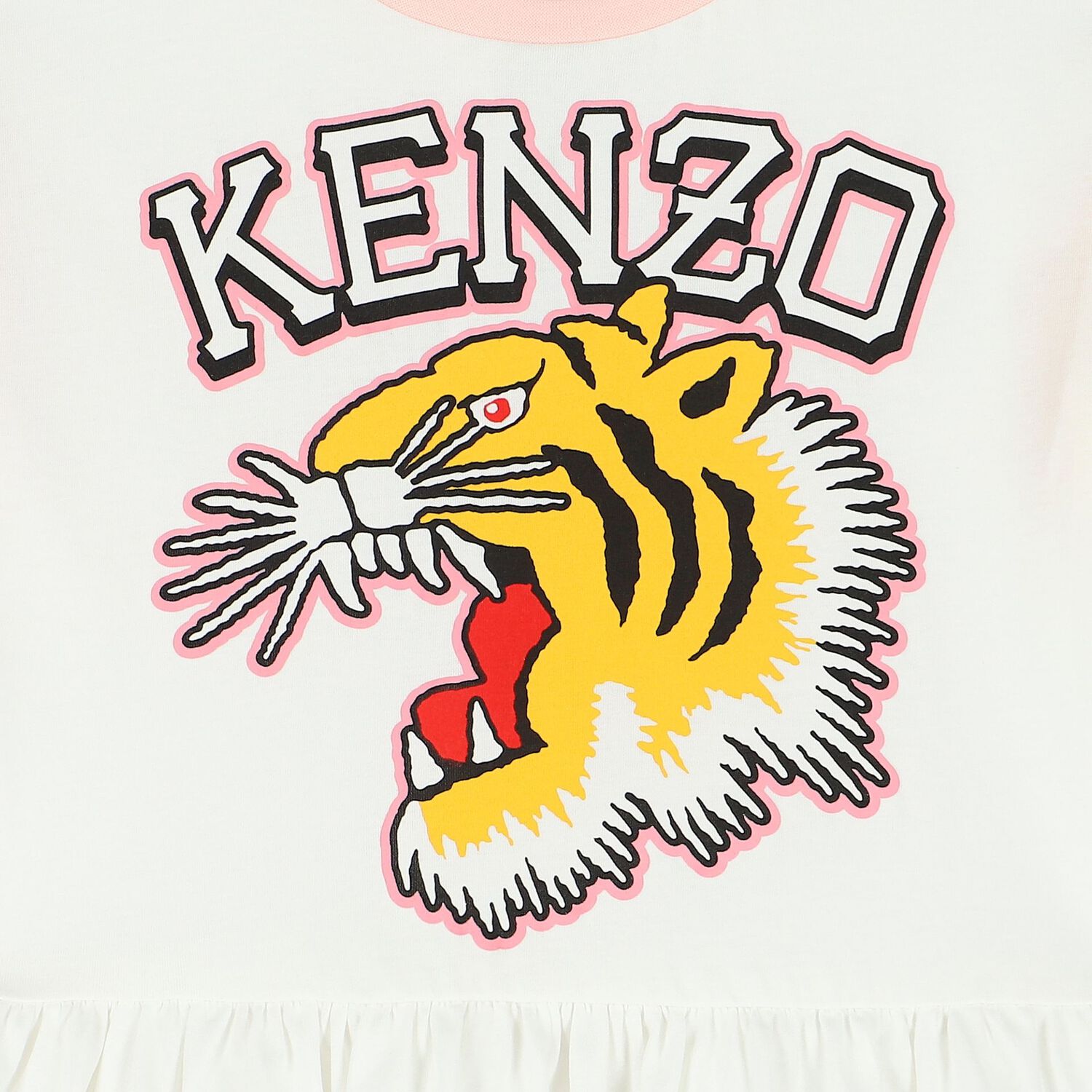 فستان بنات بطبعة النمر باللون العاجى, 1, hi-res