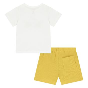Younger Boys Yellow Cotton Jungle Shorts Set