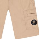 Boys Beige Logo Shorts, 2, hi-res