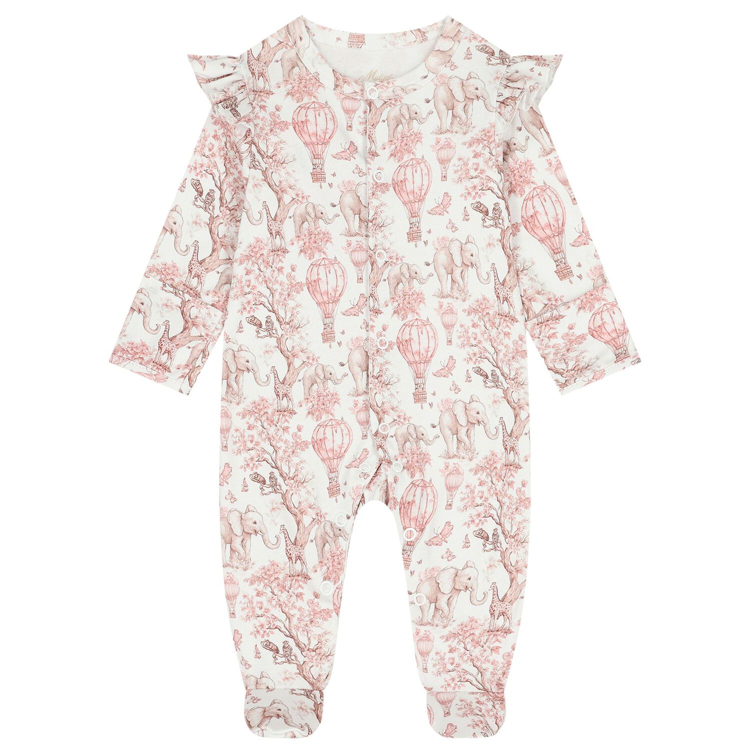 Baby Girls White & Pink Africa Babygrow Gift Set  , 1, hi-res