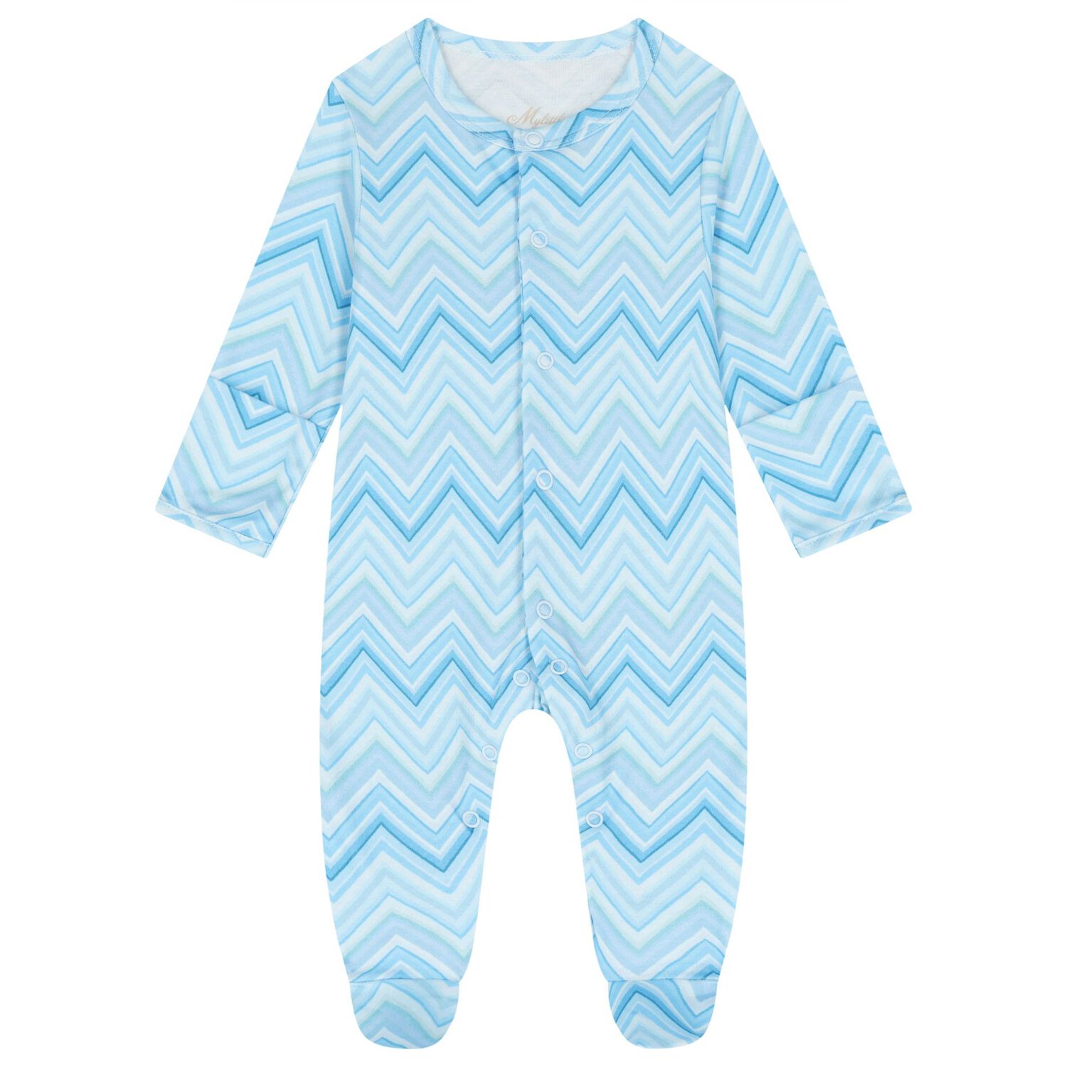 Baby Boys Blue Zig Zag Babygrow Gift Set  , 4, hi-res