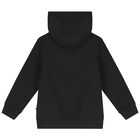 Boys Black Logo Hooded Top, 1, hi-res