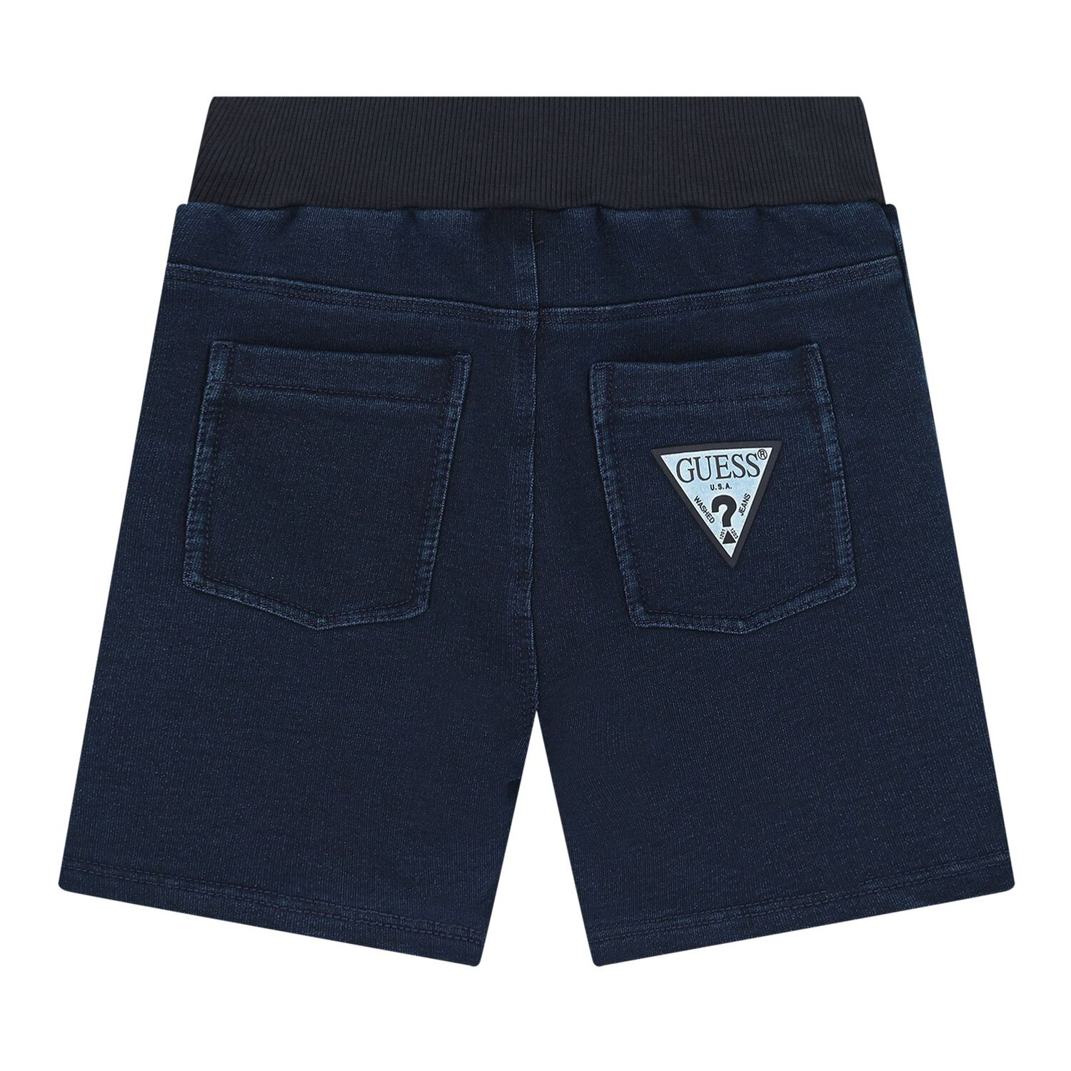 Baby Boys Yellow & Navy Blue Logo Shorts Set, 1, hi-res