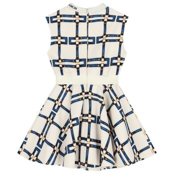Girls Ivory Logo Sleeveless Dress