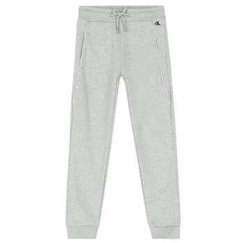 Boys Grey Logo Joggers