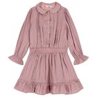 Girls Pink Satin Dress, 1, hi-res