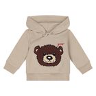 Baby Boys Beige Cotton Bear Tracksuit, 1, hi-res
