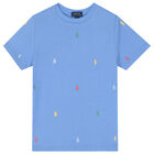 Boys Blue PiquÃ© Logo T-Shirt, 1, hi-res