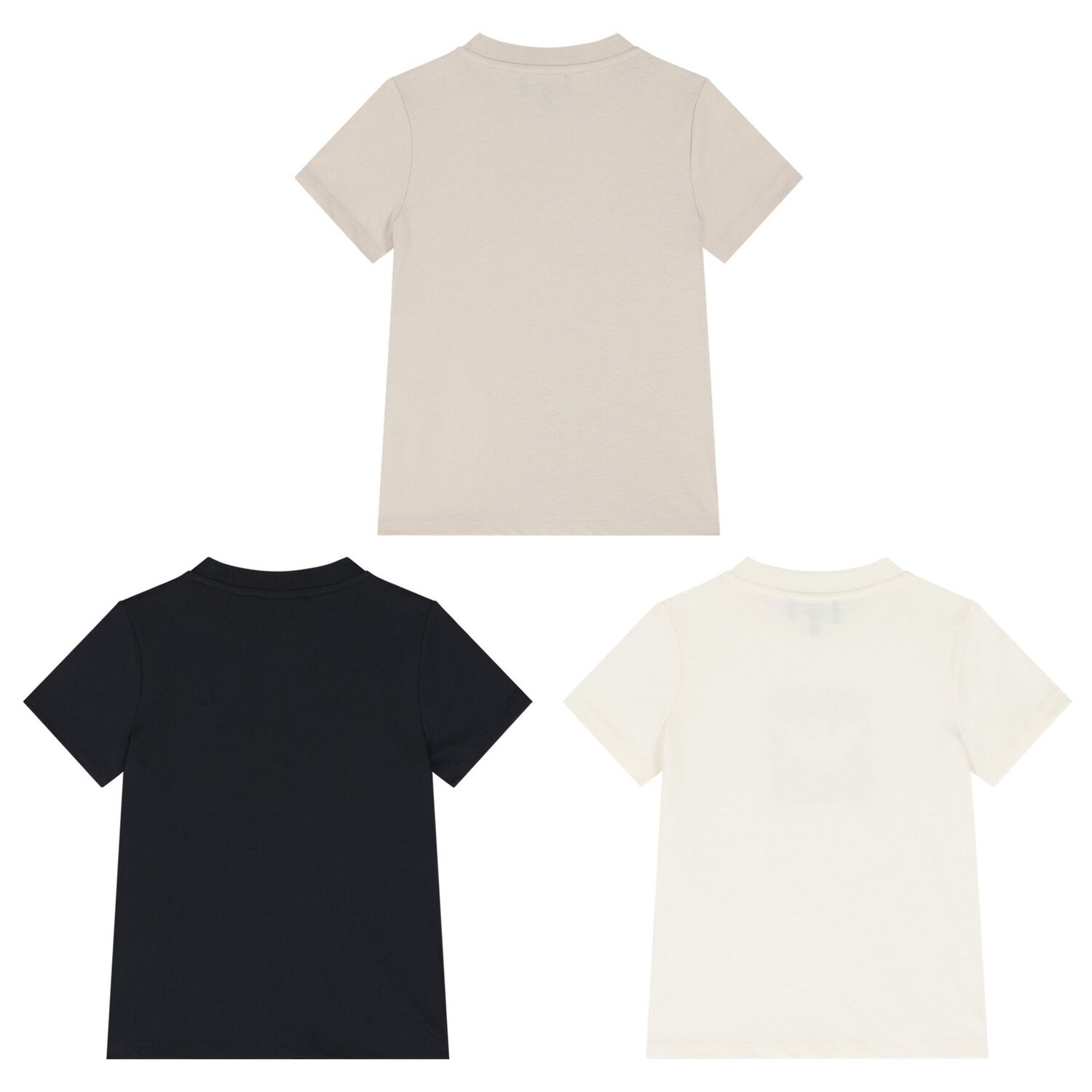 Boys Navy Blue, Ivory & Beige T-Shirts (3 Pack), 1, hi-res