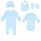 Baby Boys Blue Embroidered Gift Set, 2, hi-res