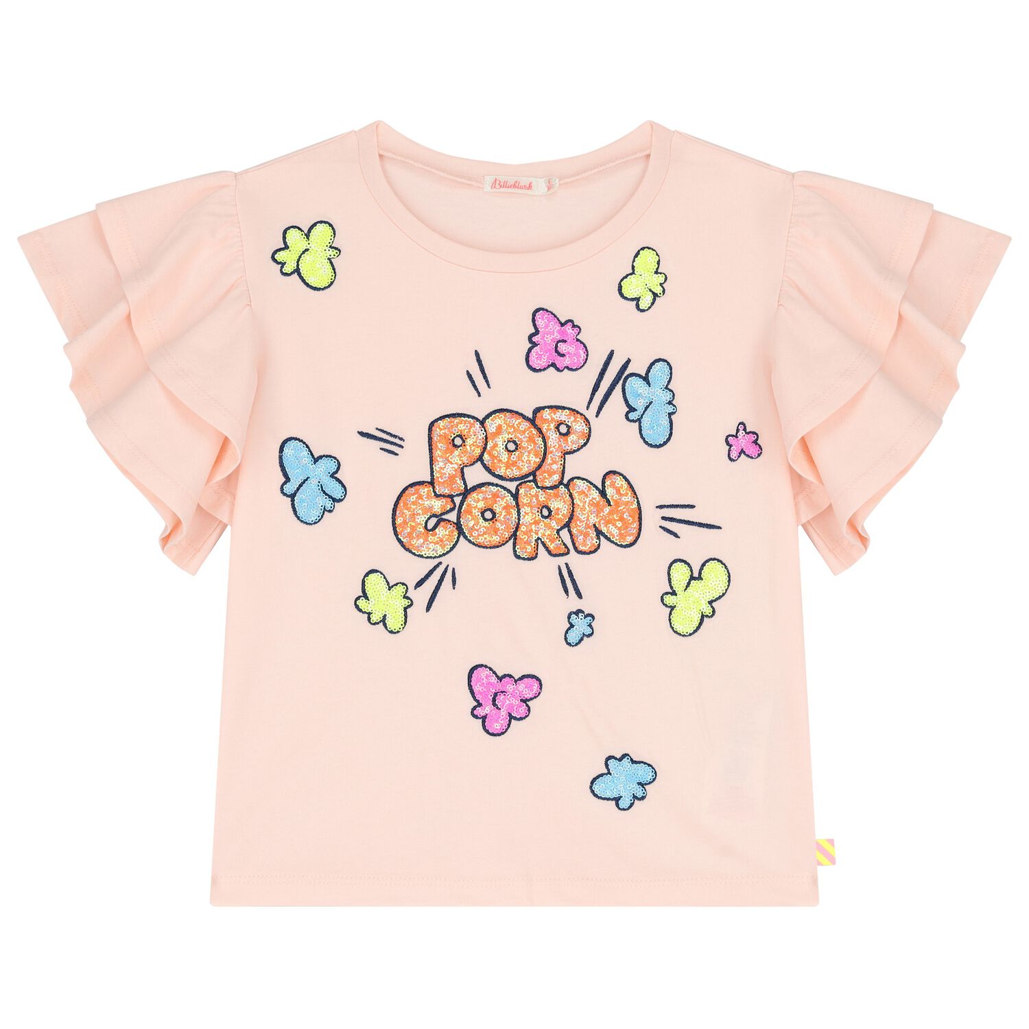 تيشيرت بالترتر باللون الوردي للبنات, 1, hi-res image number null