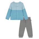 Younger Boys Blue & Grey Tracksuit, 1, hi-res