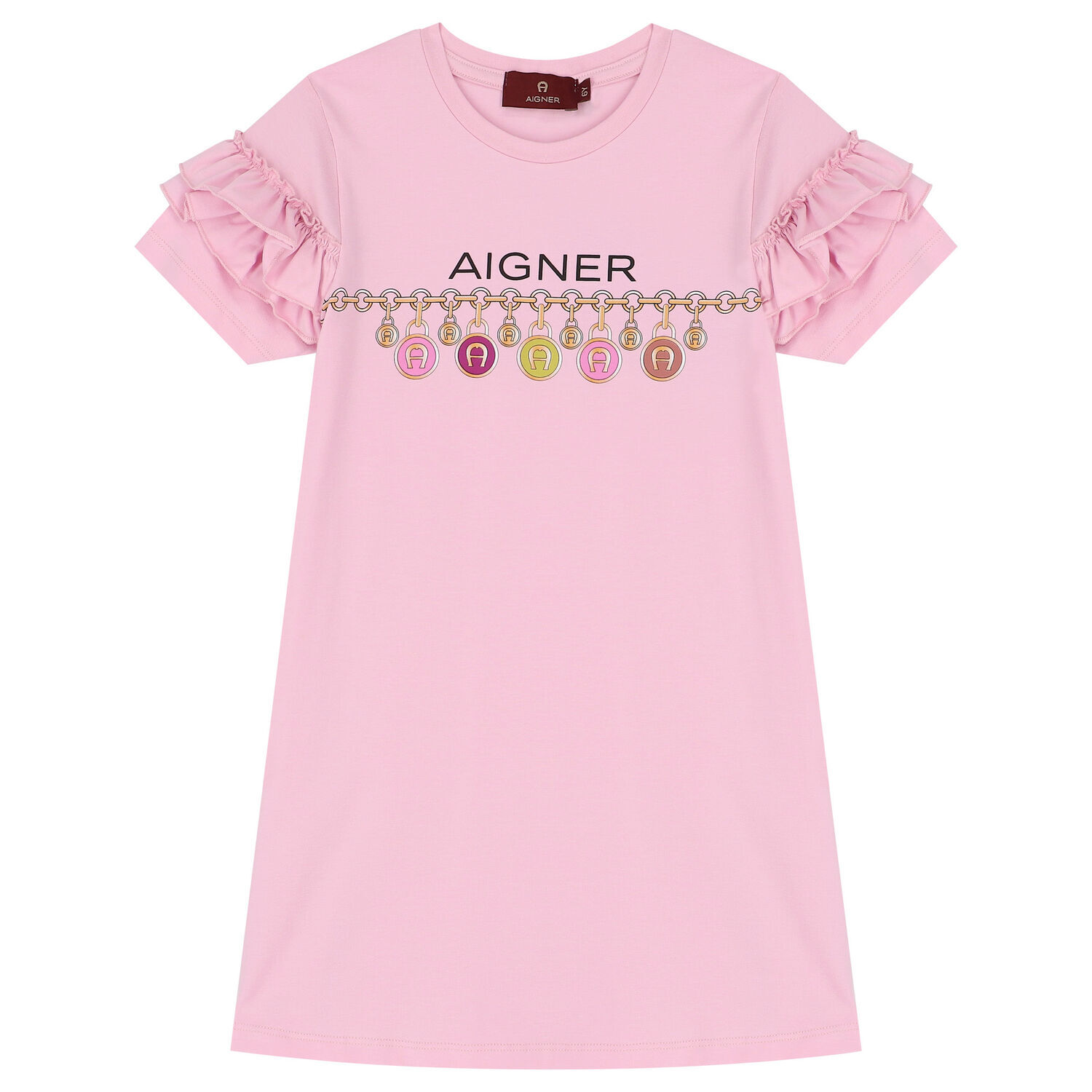 Girls Pink Logo Dress, 1, hi-res image number null