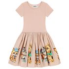Girls Pink Animals Dress, 1, hi-res
