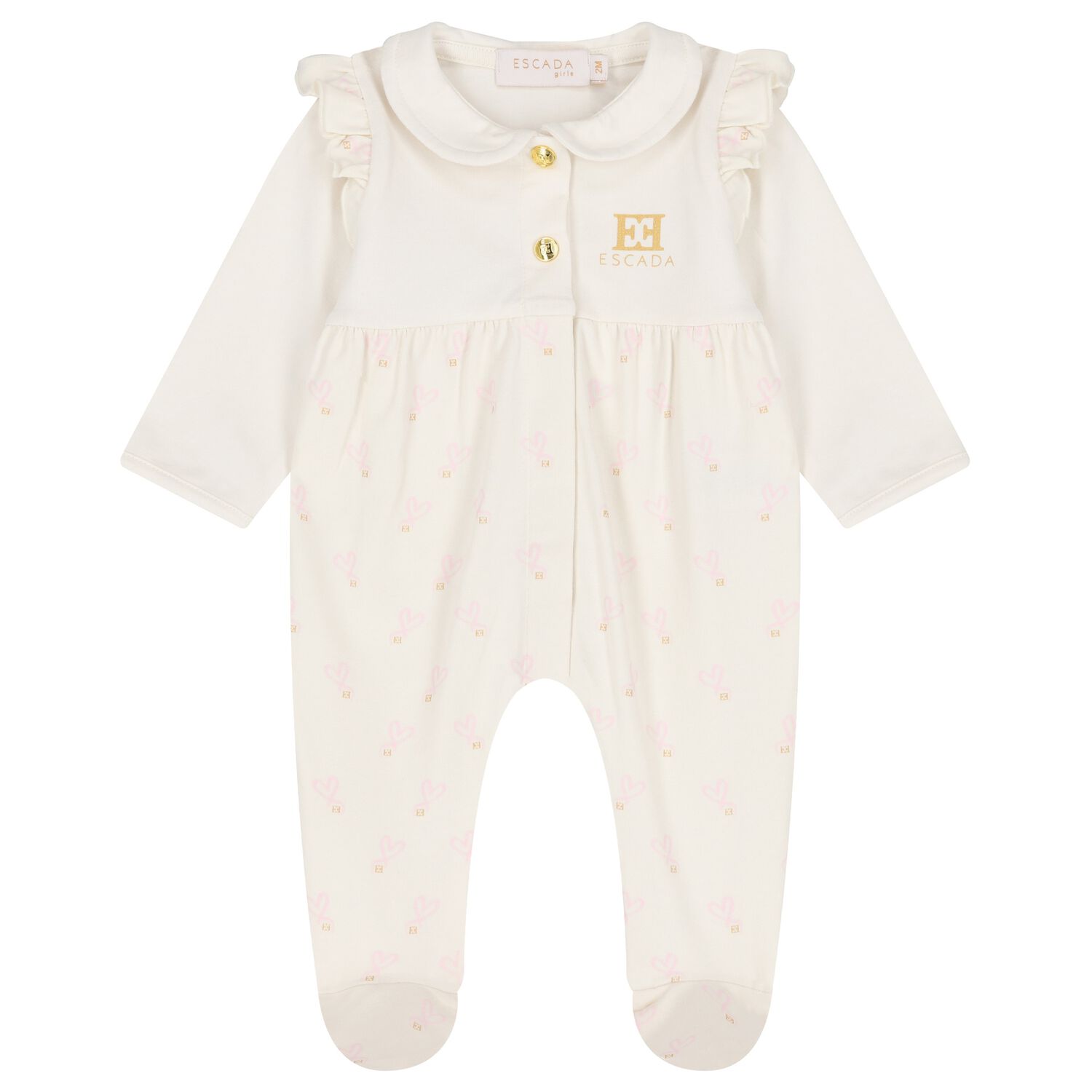 أفارول بنات بطبعة قلب باللون العاجي, 1, hi-res