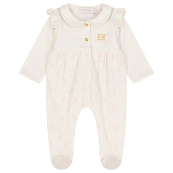 أفارول بنات بطبعة قلب باللون العاجي