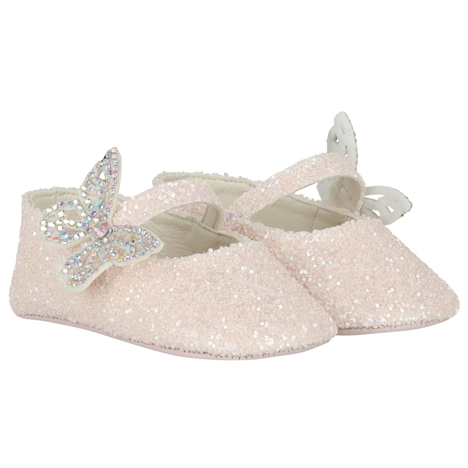 Baby Girls Pink Butterfly Shoes, 1, hi-res